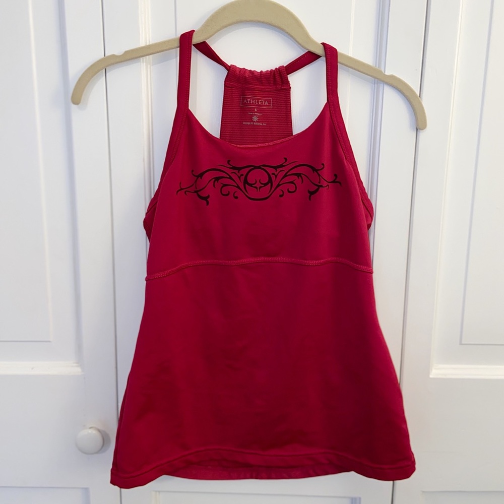 Dark Pink Athleta Yoga/Bike Tank W/ Pockets